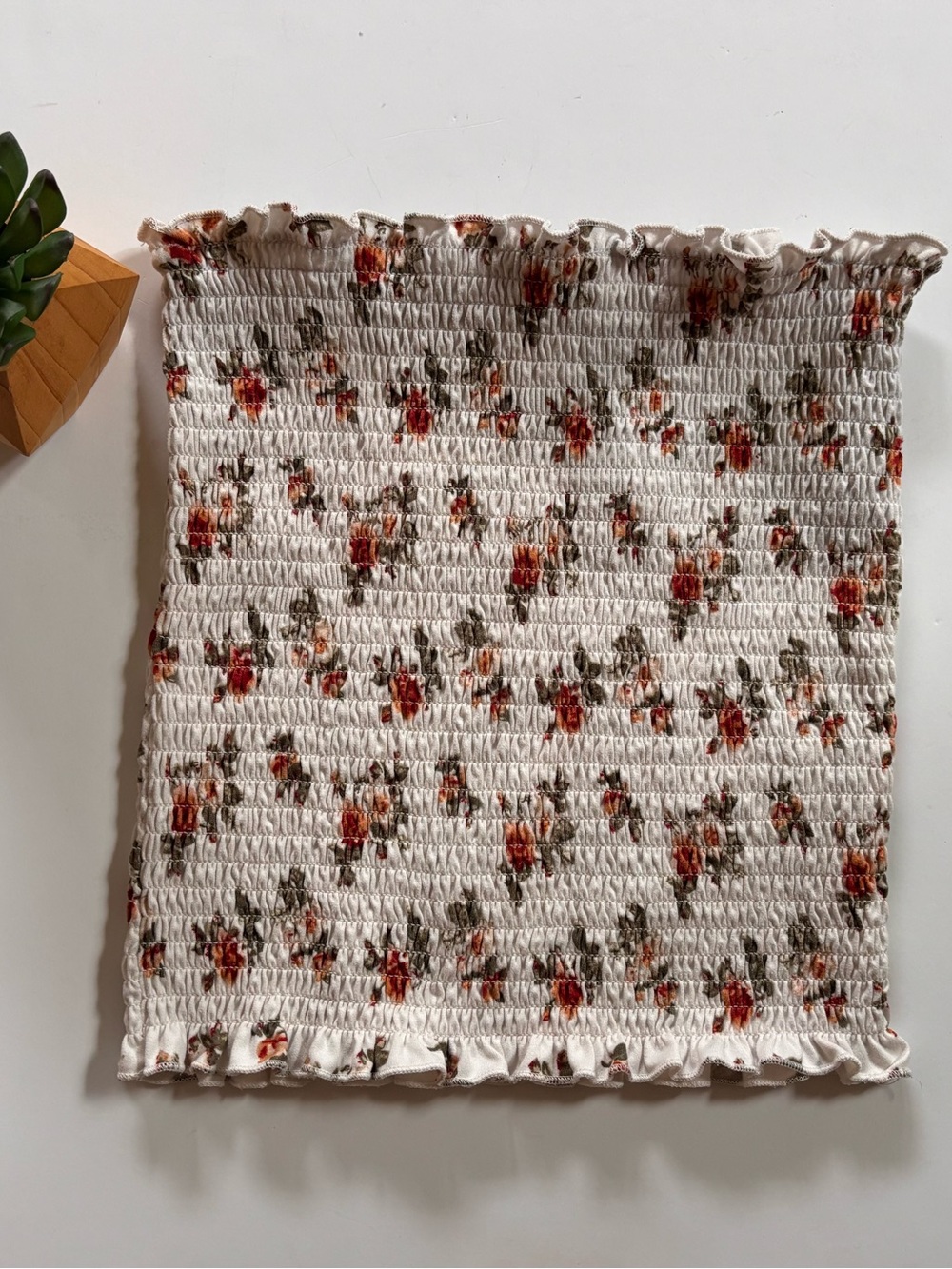 Orange Kiss Floral Tube Top (Sz S)